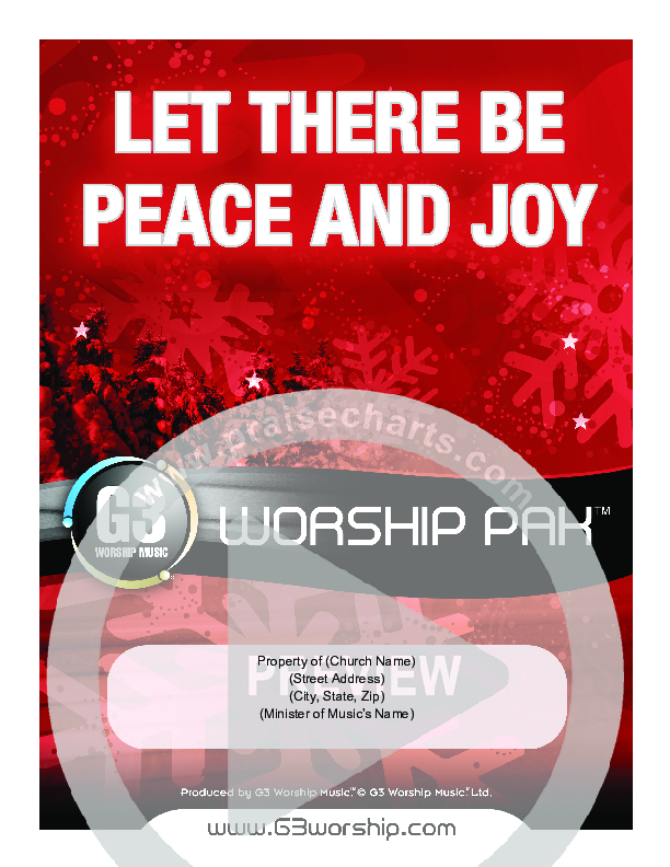 Let There Be Peace And Joy Cover Sheet (G3 Worship)