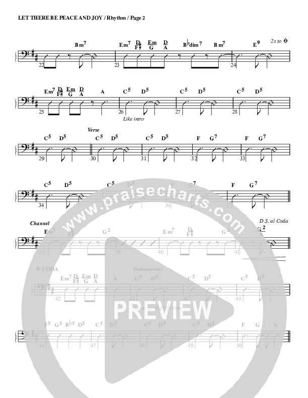 Let There Be Peace And Joy Rhythm Chart (G3 Worship)