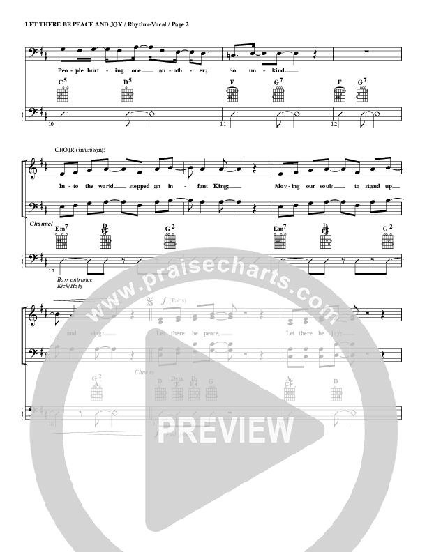 Let There Be Peace And Joy Rhythm/Vocal (G3 Worship)