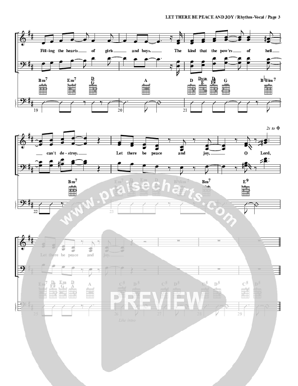 Let There Be Peace And Joy Rhythm/Vocal (G3 Worship)