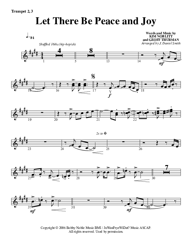Let There Be Peace And Joy Trumpet 2/3 (G3 Worship)