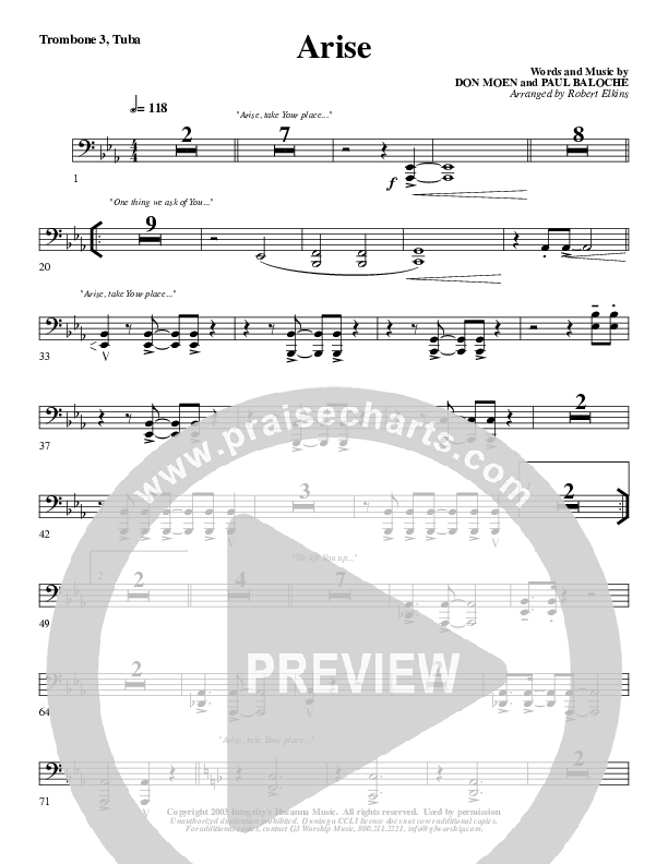 Arise Trombone 3/Tuba (G3 Worship)