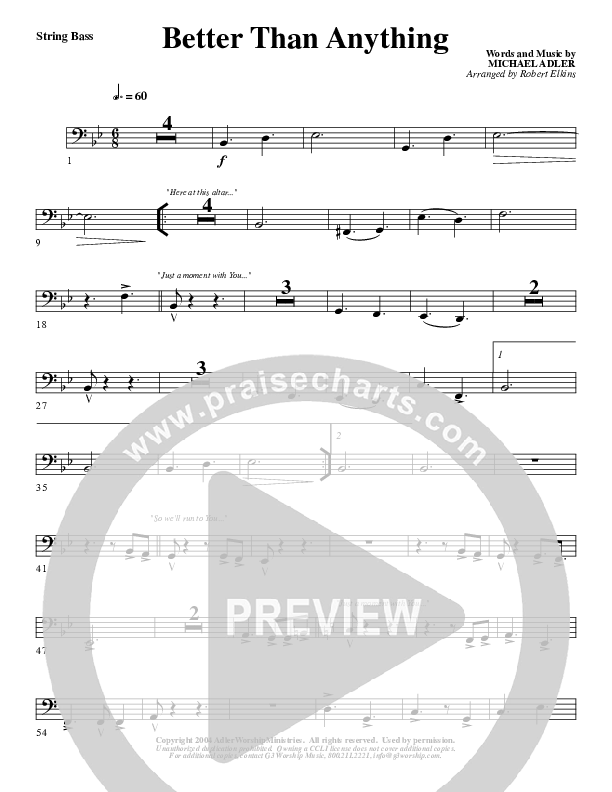 Better Than Anything Double Bass (G3 Worship)