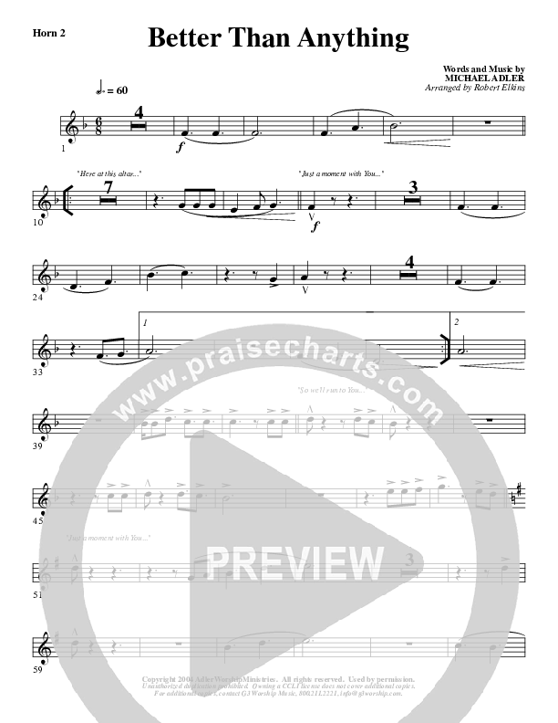 Better Than Anything French Horn 2 (G3 Worship)