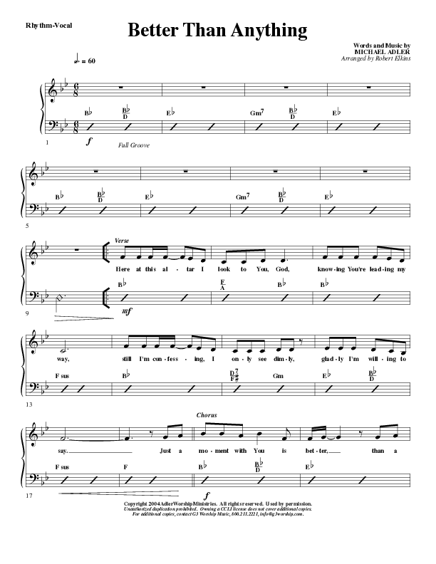 Better Than Anything Rhythm/Vocal (G3 Worship)
