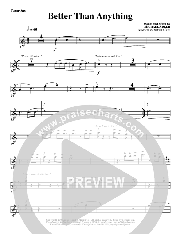 Better Than Anything Tenor Sax 2 (G3 Worship)