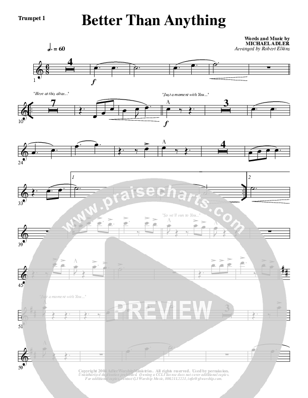 Better Than Anything Trumpet 1 (G3 Worship)