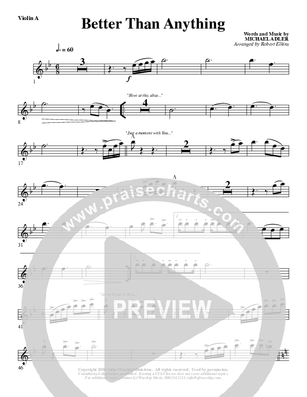 Better Than Anything Violin 1 (G3 Worship)