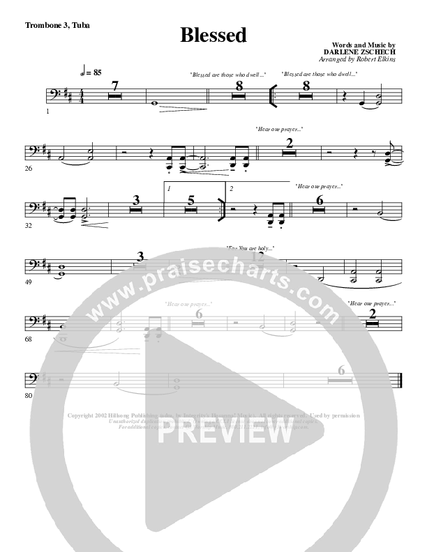 Blessed Trombone 3/Tuba (G3 Worship)