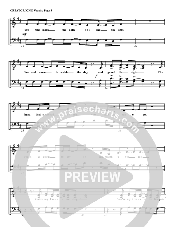 Creator King Choir Sheet (G3 Worship)