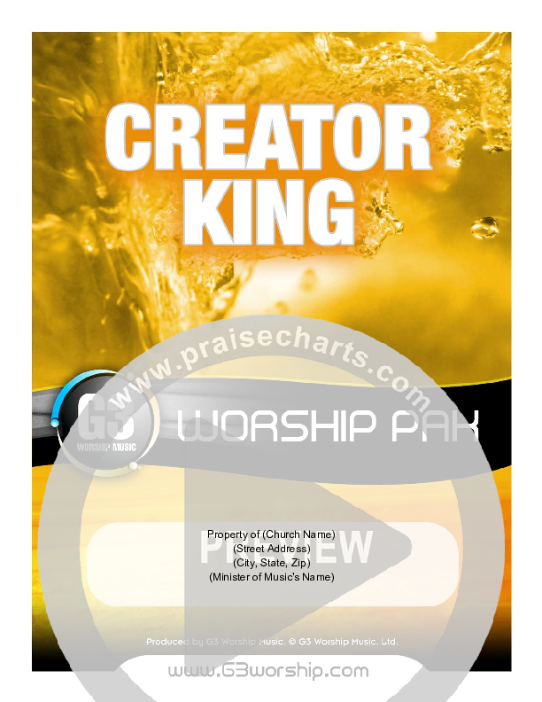 Creator King Cover Sheet (G3 Worship)