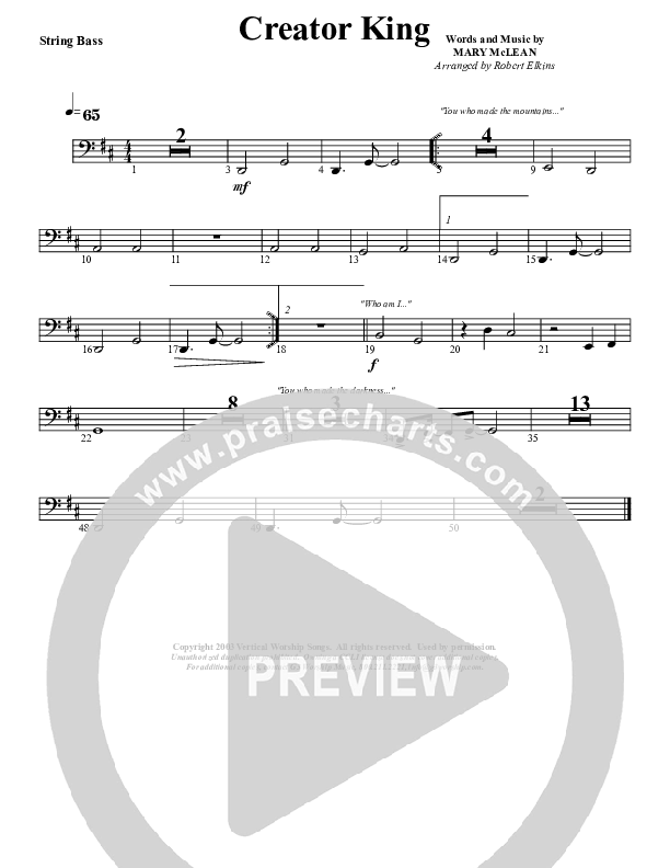 Creator King Double Bass (G3 Worship)