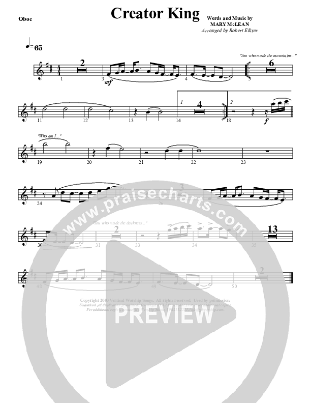 Creator King Oboe (G3 Worship)