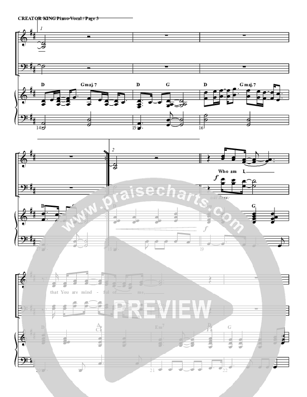 Creator King Lead & Piano (G3 Worship)