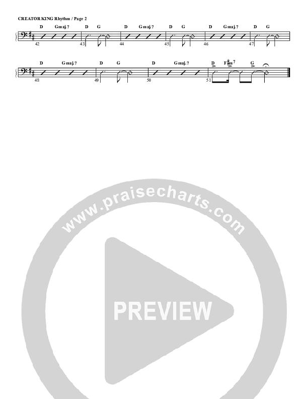 Creator King Rhythm Chart (G3 Worship)