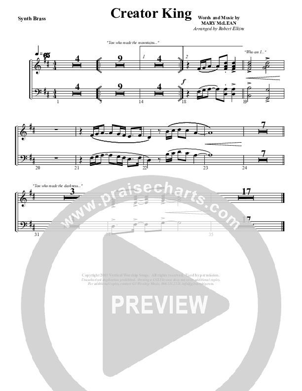 Creator King Synth Brass (G3 Worship)