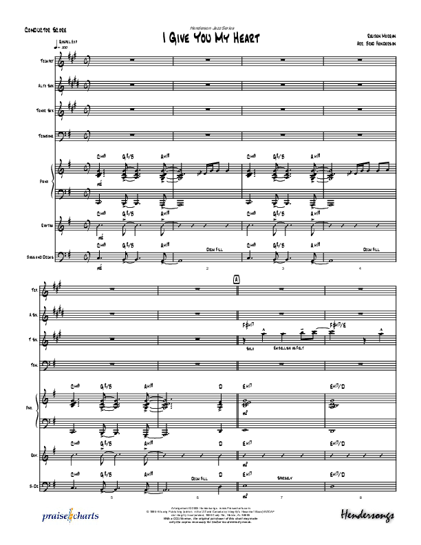 I Give You My Heart (Instrumental) Conductor's Score (Brad Henderson)