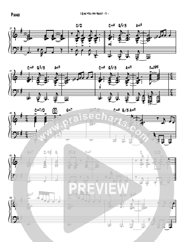 I Give You My Heart (Instrumental) Piano Sheet (Brad Henderson)