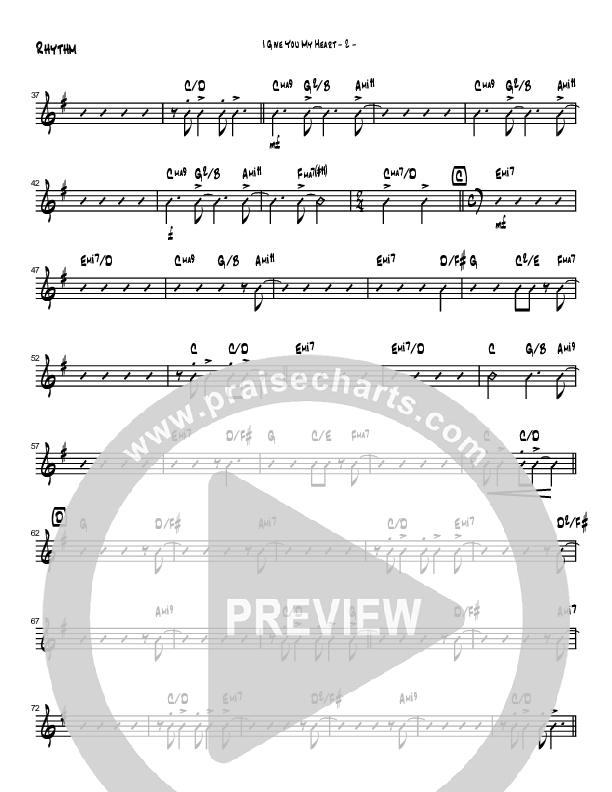 I Give You My Heart (Instrumental) Rhythm Chart (Brad Henderson)