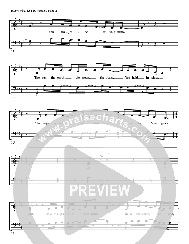 How Majestic Choir Sheet (G3 Worship)