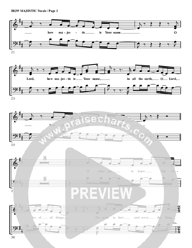 How Majestic Choir Sheet (G3 Worship)
