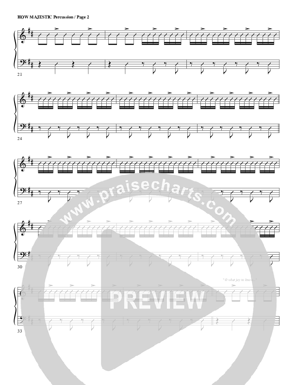 How Majestic Percussion (G3 Worship)