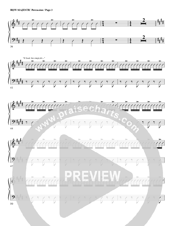 How Majestic Percussion (G3 Worship)