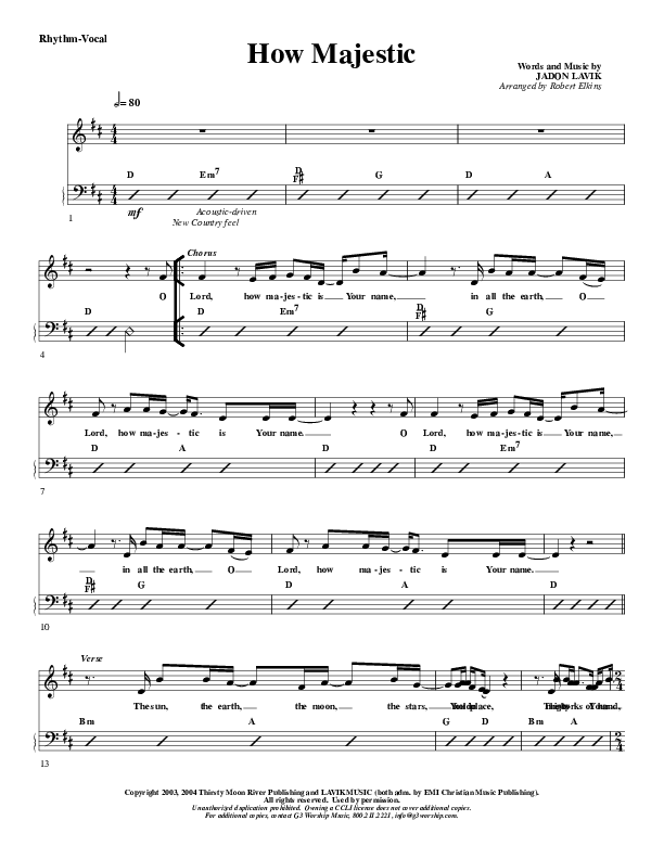 How Majestic Rhythm/Vocal (G3 Worship)