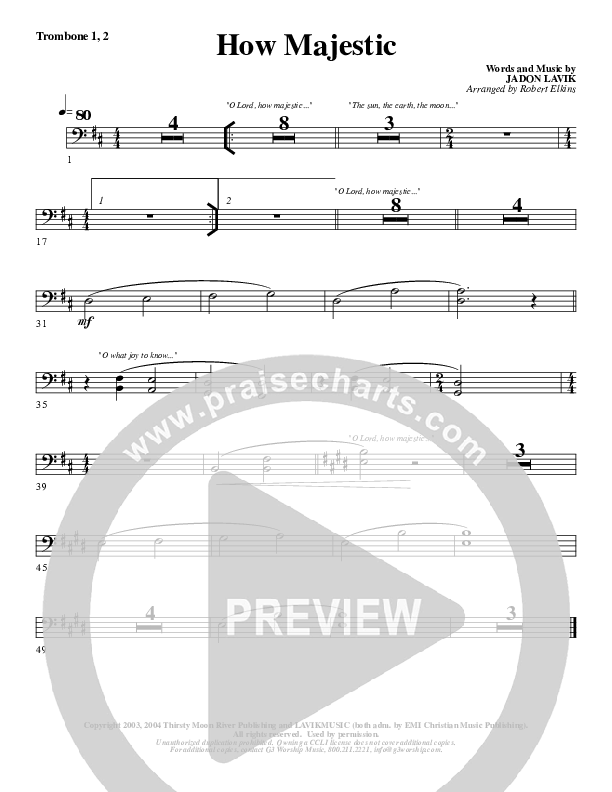 How Majestic Trombone 1/2 (G3 Worship)