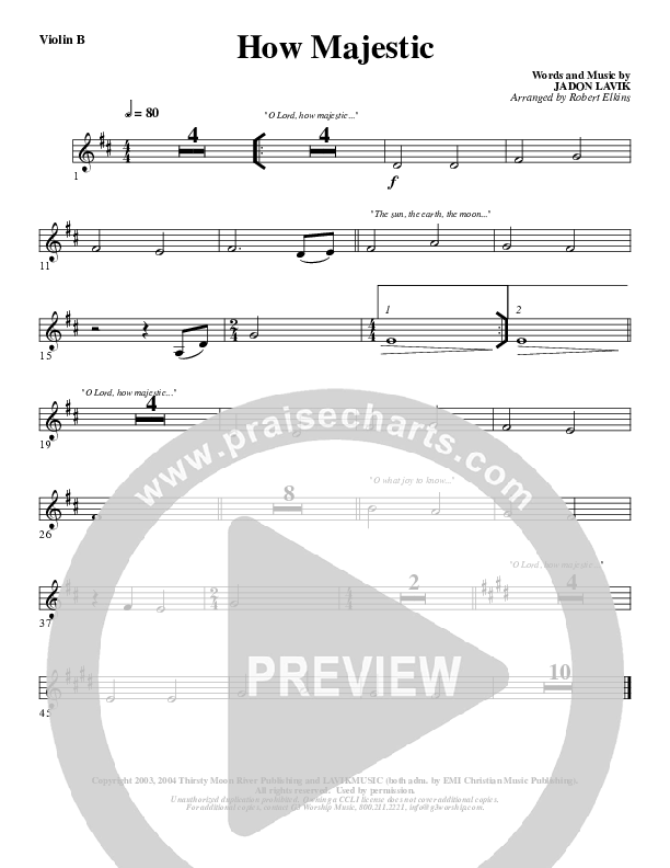 How Majestic Violin 2 (G3 Worship)