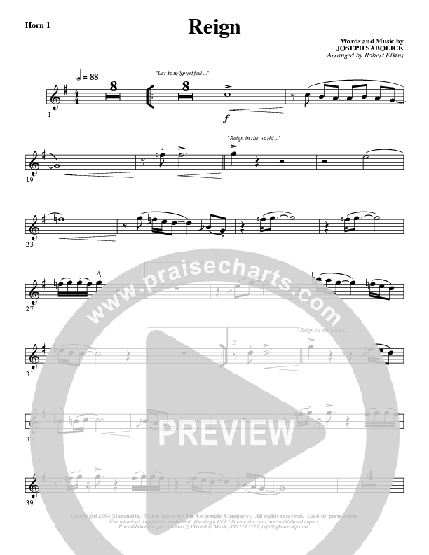 Reign French Horn 1 (G3 Worship)