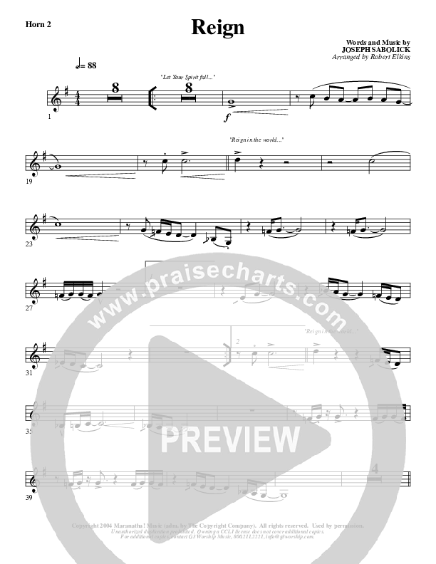 Reign French Horn 2 (G3 Worship)