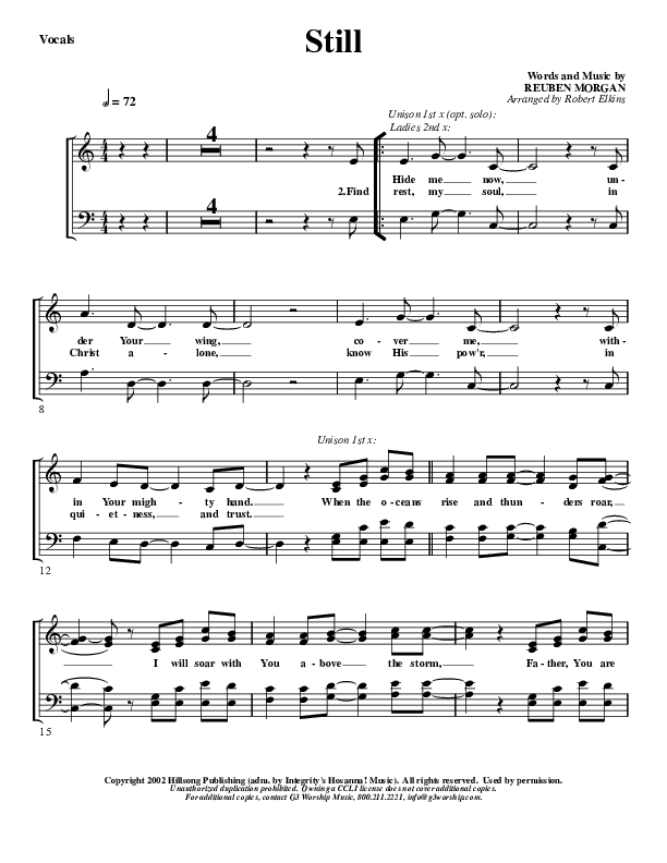 Still Choir Sheet (G3 Worship)