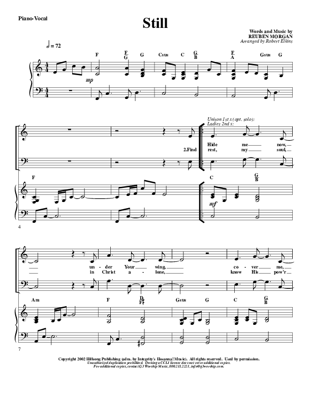 Still Piano/Vocal (G3 Worship)