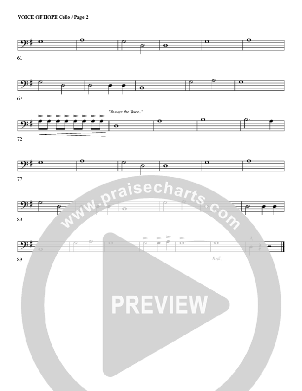 The Voice Of Hope Cello (G3 Worship)