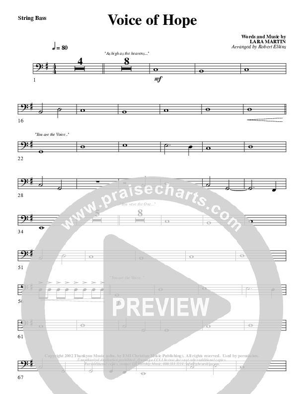 The Voice Of Hope Double Bass (G3 Worship)