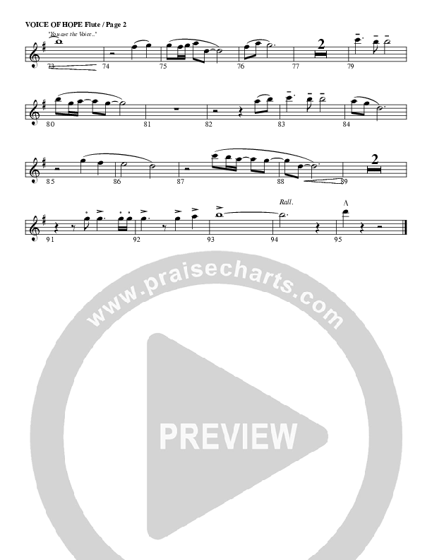 The Voice Of Hope Flute (G3 Worship)