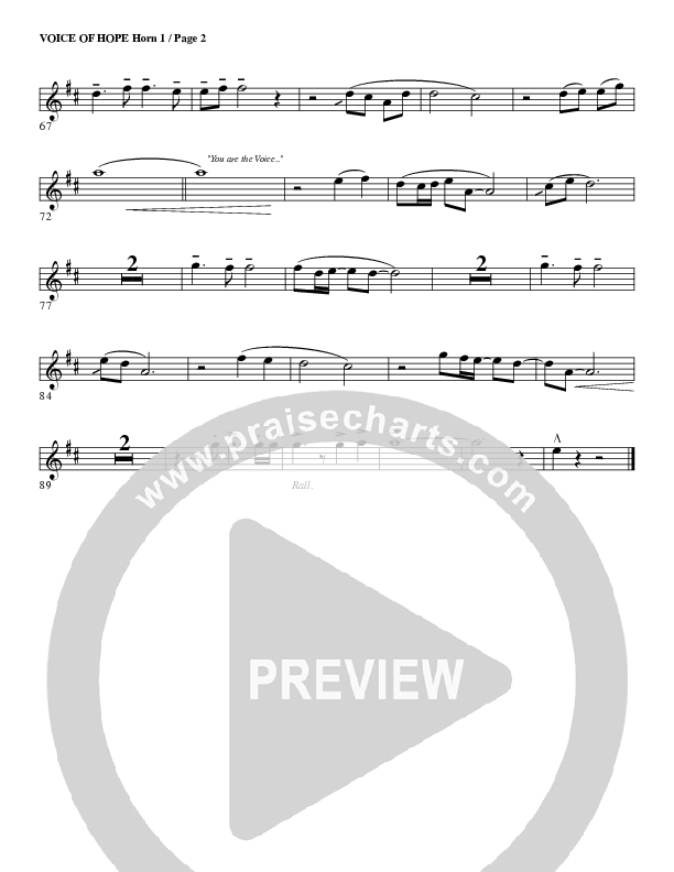 The Voice Of Hope French Horn 1 (G3 Worship)