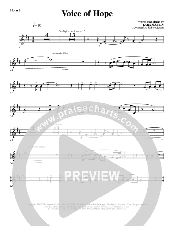 The Voice Of Hope French Horn 2 (G3 Worship)