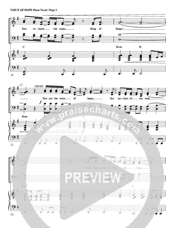 The Voice Of Hope Piano/Vocal & Lead (G3 Worship)