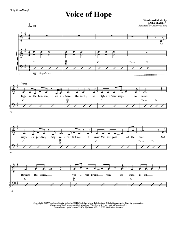 The Voice Of Hope Rhythm/Vocal (G3 Worship)