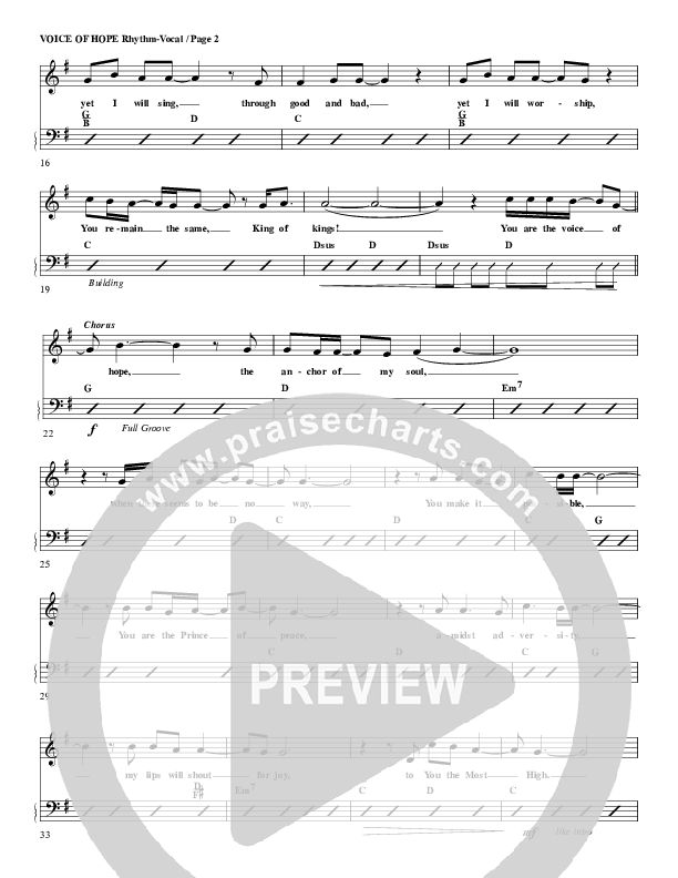 The Voice Of Hope Rhythm/Vocal (G3 Worship)