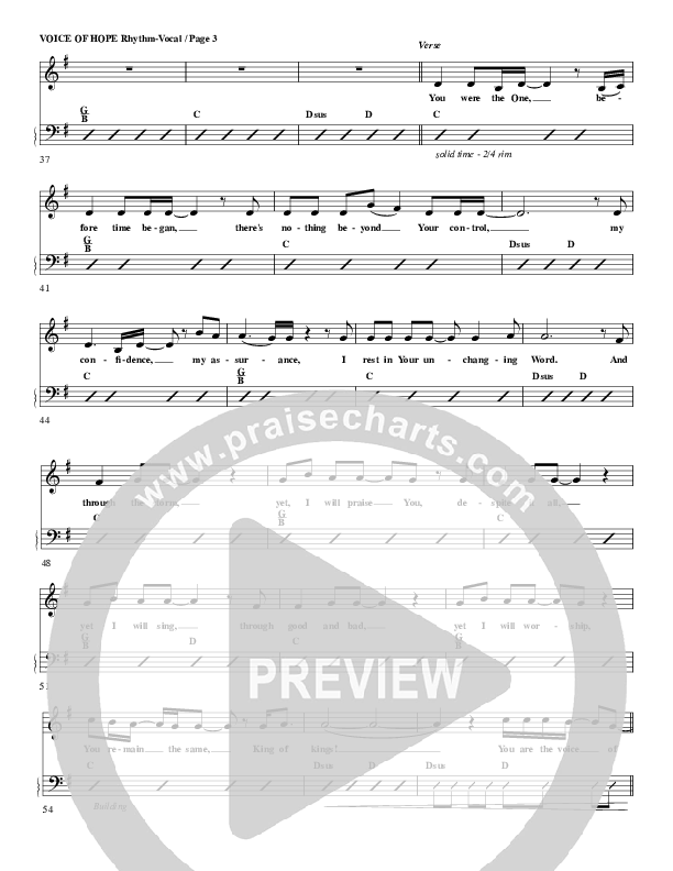 The Voice Of Hope Rhythm/Vocal (G3 Worship)