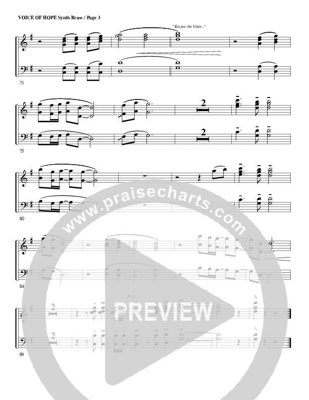 The Voice Of Hope Synth Brass (G3 Worship)