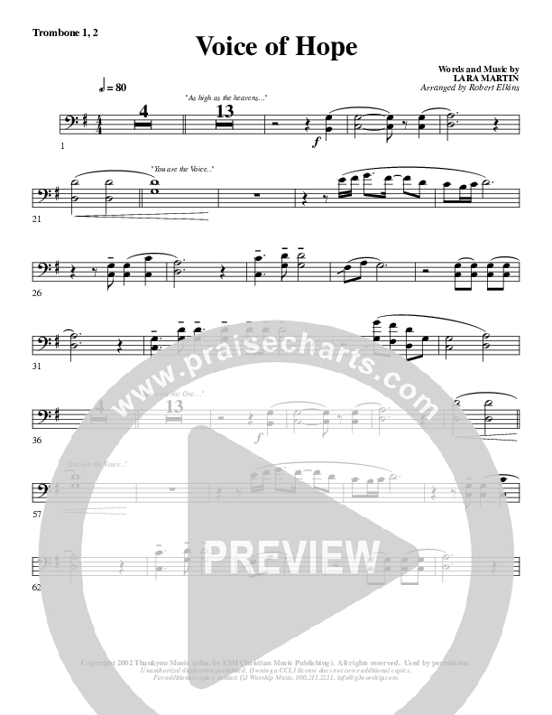 The Voice Of Hope Trombone 1/2 (G3 Worship)
