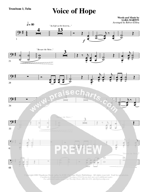 The Voice Of Hope Trombone 3/Tuba (G3 Worship)