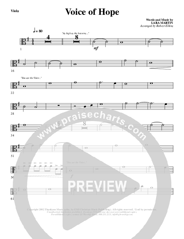 The Voice Of Hope Viola (G3 Worship)