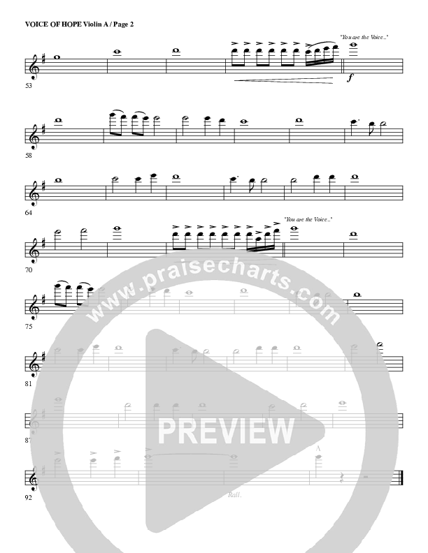 The Voice Of Hope Violin 1 (G3 Worship)