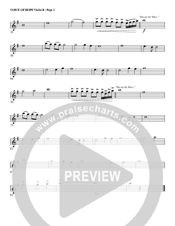 The Voice Of Hope Violin 2 (G3 Worship)
