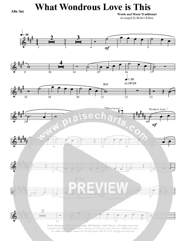 What Wondrous Love Alto Sax (G3 Worship)